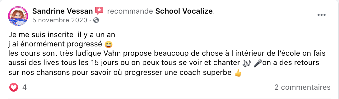 Sandrine school vocalize avis 2020 11